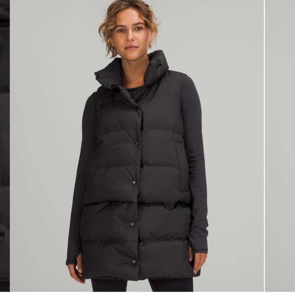 Lululemon Transformable Parka Black Size 6 Long Vest Removable Sections Down - Picture 6 of 16